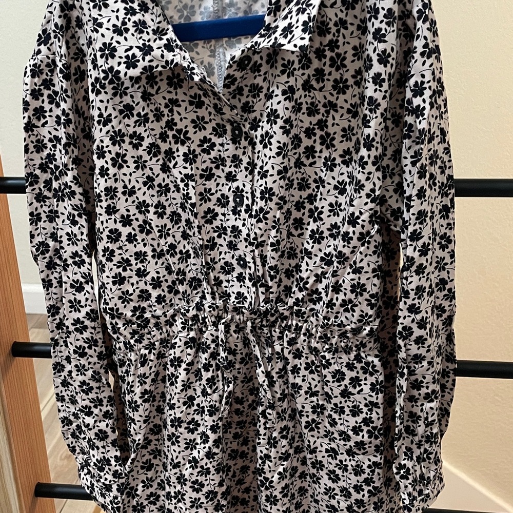 Zara  Floral Button-Up Blouse girls size 9